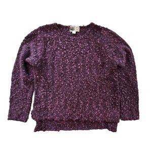 Habitat Sweater Womens Medium Purple Popcorn Textured Knit Cozy Chunky Winter